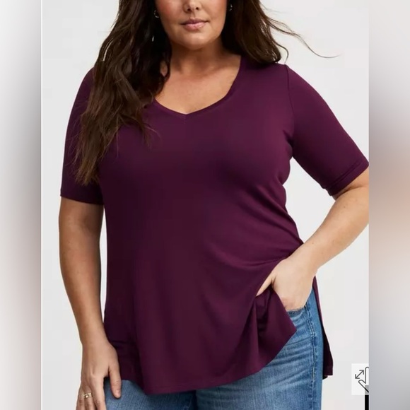 NWT Torrid favorite tunic super soft v-neck side slit short sleeve tunic 1X 2X - Picture 1 of 12